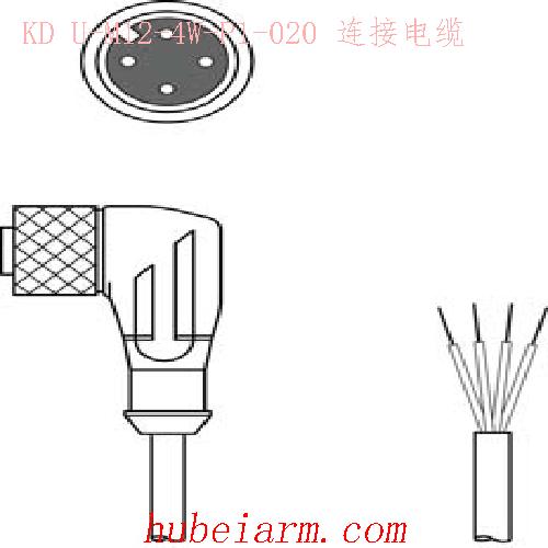 50130692 KD U-M12-4W-P1-020 LEUZE劳易测 连接电缆