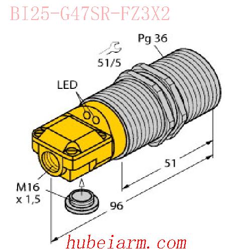 【13427 BI25-G47SR-FZ3X2 电感式传感器 】 TURCK图尔克_厂家代理-湖北埃尔米