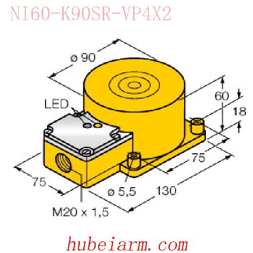 【15640 NI60-K90SR-VP4X2 电感式传感器 】 TURCK图尔克_厂家代理-湖北埃尔米