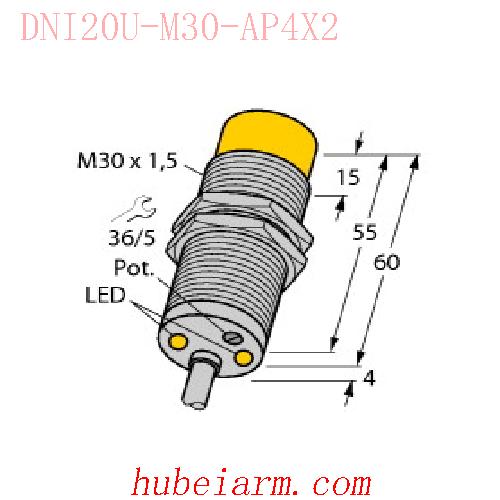 【1582233 DNI20U-M30-AP4X2 电感式传感器 】 TURCK图尔克_厂家代理-湖北埃尔米