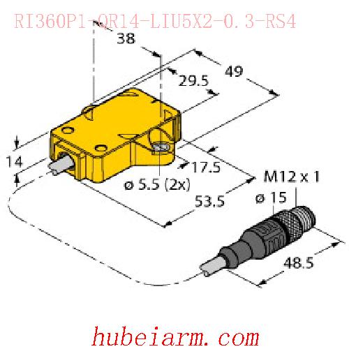 【1590806 RI360P1-QR14-LIU5X2-0.3-RS4 编码器 电感式旋转角度传感器 】 TURCK图尔克_厂家代理-湖北埃尔米