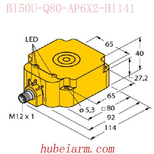 【1608940 BI50U-Q80-AP6X2-H1141 电感式传感器 】 TURCK图尔克_厂家代理-湖北埃尔米