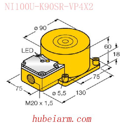 【1625834 NI100U-K90SR-VP4X2 电感式传感器 】 TURCK图尔克_厂家代理-湖北埃尔米