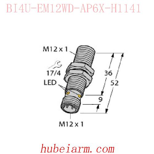 【1634812 BI4U-EM12WD-AP6X-H1141 电感式传感器 】 TURCK图尔克_厂家代理-湖北埃尔米