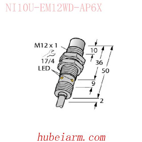 【1634813 NI10U-EM12WD-AP6X 电感式传感器 】 TURCK图尔克_厂家代理-湖北埃尔米