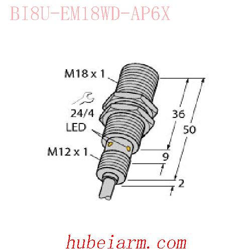 【1634815 BI8U-EM18WD-AP6X 电感式传感器 】 TURCK图尔克_厂家代理-湖北埃尔米