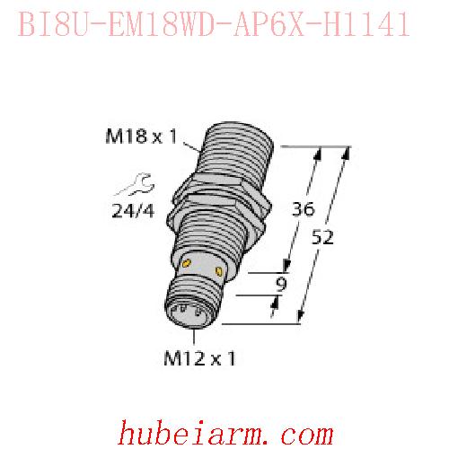 【1634816 BI8U-EM18WD-AP6X-H1141 电感式传感器 】 TURCK图尔克_厂家代理-湖北埃尔米
