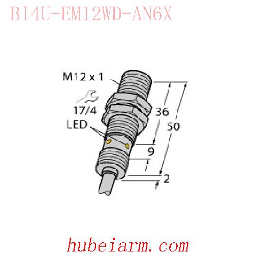 【1634842 BI4U-EM12WD-AN6X 电感式传感器 】 TURCK图尔克_厂家代理-湖北埃尔米