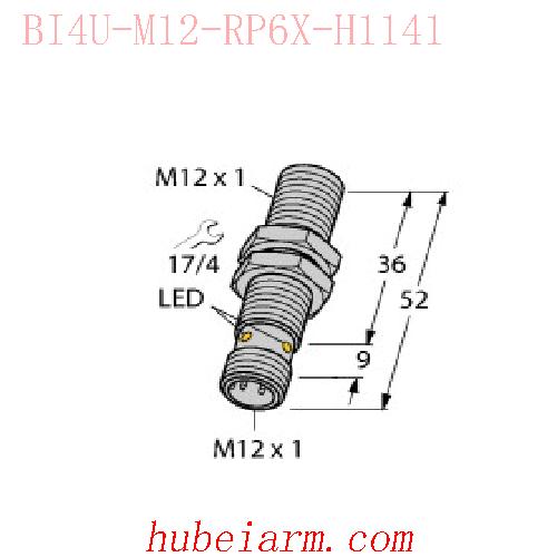 【1634846 BI4U-M12-RP6X-H1141 电感式传感器 】 TURCK图尔克_厂家代理-湖北埃尔米