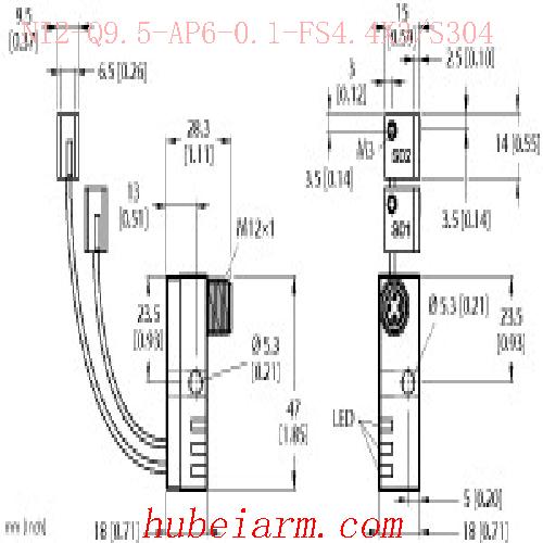 【1650060 NI2-Q9.5-AP6-0.1-FS4.4X3/S304 电感式传感器 】 TURCK图尔克_厂家代理-湖北埃尔米