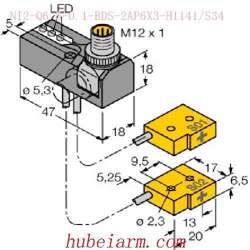 【1650098 NI2-Q6.5-0.1-BDS-2AP6X3-H1141/S34 电感式传感器 】 TURCK图尔克_厂家代理-湖北埃尔米