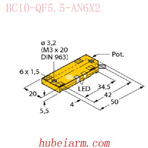 【2620121 BC10-QF5.5-AN6X2 电容式传感器 】 TURCK图尔克_厂家代理-湖北埃尔米