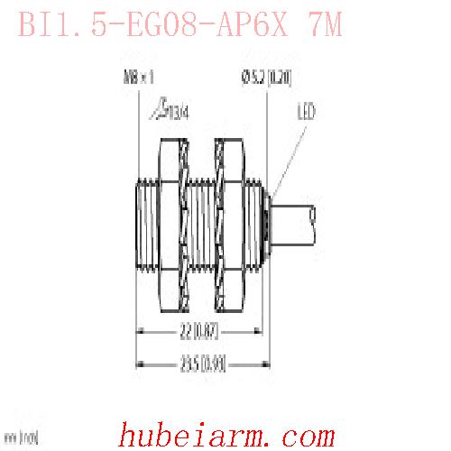 【4602242 BI1.5-EG08-AP6X 7M 电感式传感器 】 TURCK图尔克_厂家代理-湖北埃尔米