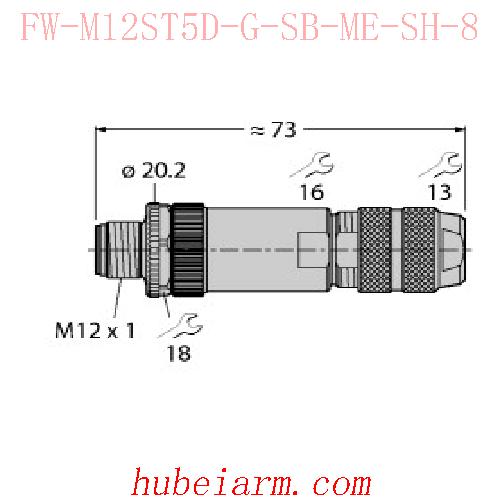 【6604218 FW-M12ST5D-G-SB-ME-SH-8 附件 接插件 】 TURCK图尔克_厂家代理-湖北埃尔米