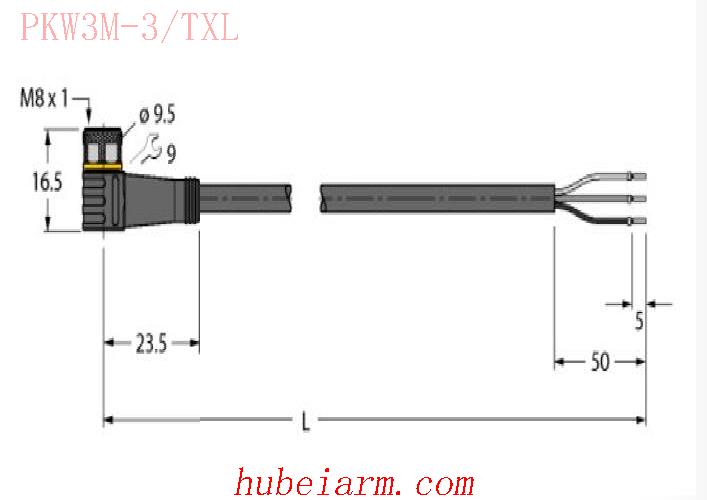 【6626794 PKW3M-3/TXL 线缆 】 TURCK图尔克_厂家代理-湖北埃尔米