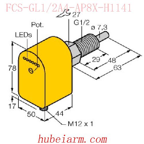 【6870204 FCS-GL1/2A4-AP8X-H1141 流量传感器 】 TURCK图尔克_厂家代理-湖北埃尔米