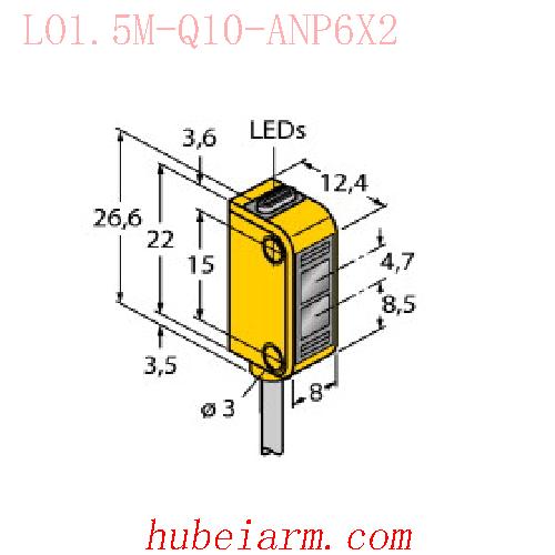 【7700015 LO1.5M-Q10-ANP6X2 光电传感器 】 TURCK图尔克_厂家代理-湖北埃尔米