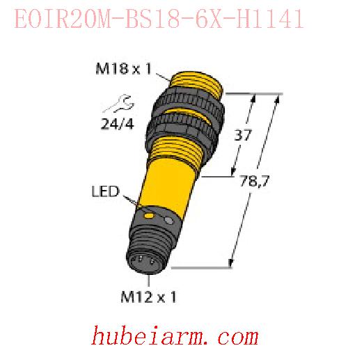 【7700627 EOIR20M-BS18-6X-H1141 光电传感器 对射式传感器（发射器） 】 TURCK图尔克_厂家代理-湖北埃尔米