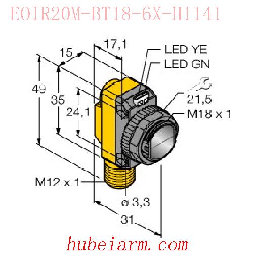 【7700657 EOIR20M-BT18-6X-H1141 光电传感器 】 TURCK图尔克_厂家代理-湖北埃尔米
