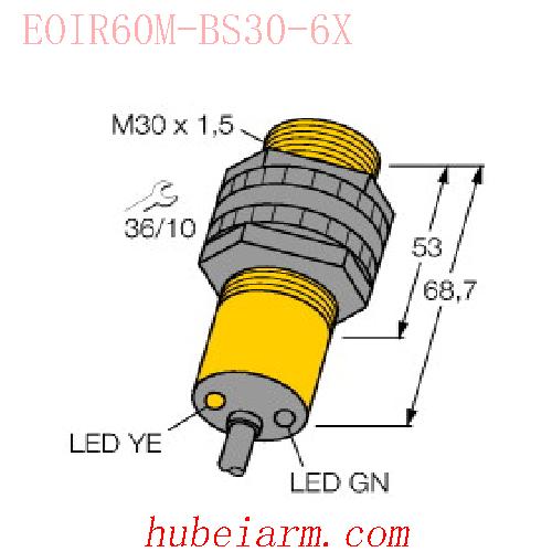 【7700778 EOIR60M-BS30-6X 光电传感器 对射式传感器（发射器） 】 TURCK图尔克_厂家代理-湖北埃尔米
