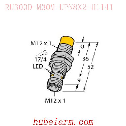 【RU300DM30MUPN8X2 RU300D-M30M-UPN8X2-H1141 电感式传感器 】 TURCK图尔克_厂家代理-湖北埃尔米